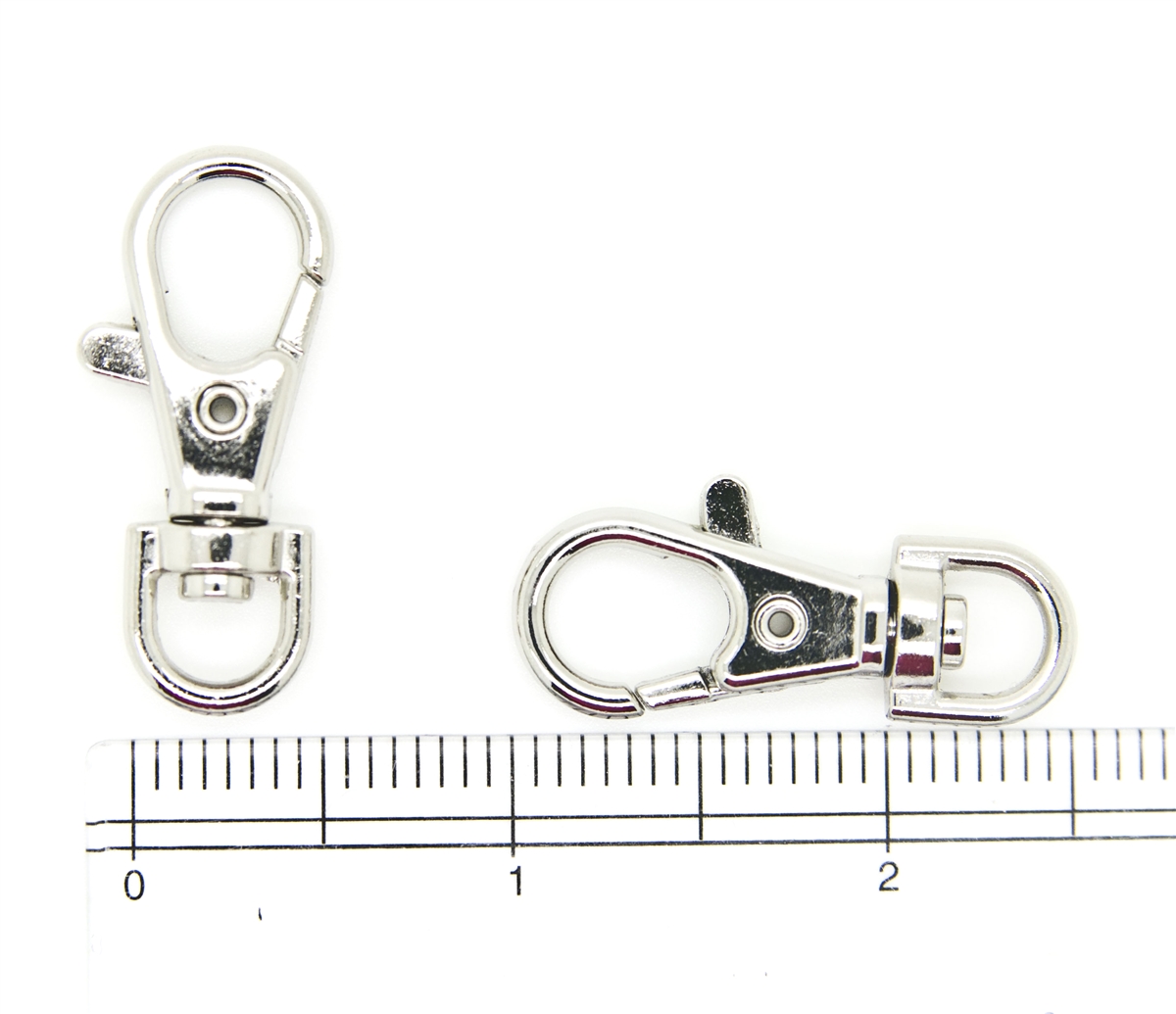Lobster Claw Swivel Clasps 1.5 inch - Silver